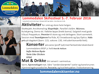 Lommedalen Skifestival 5.-7. Februar i Lommedalen  Skisenter